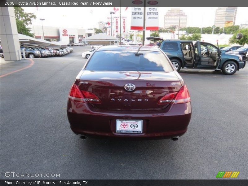 Cassis Red Pearl / Ivory Beige 2008 Toyota Avalon Limited