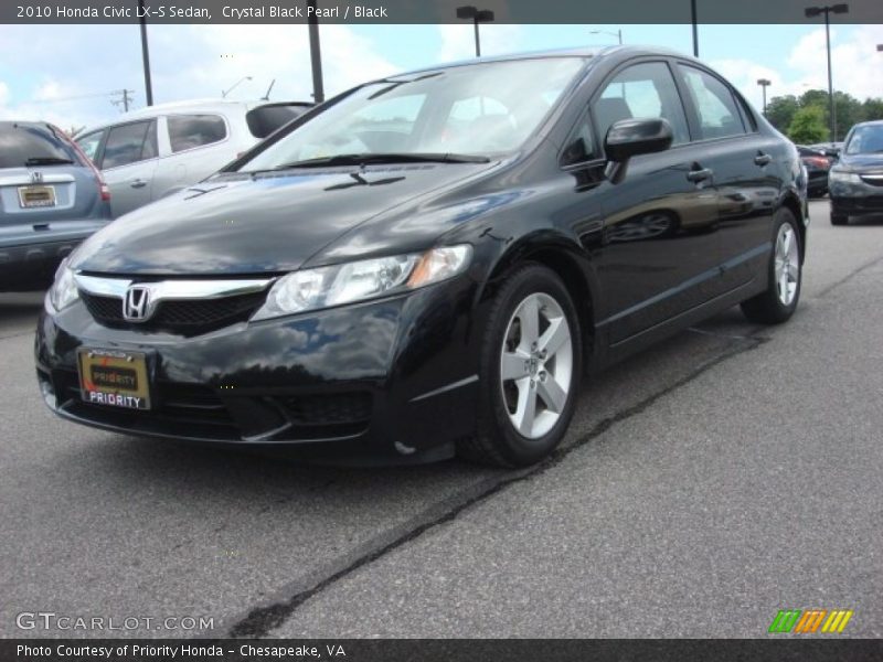 Crystal Black Pearl / Black 2010 Honda Civic LX-S Sedan