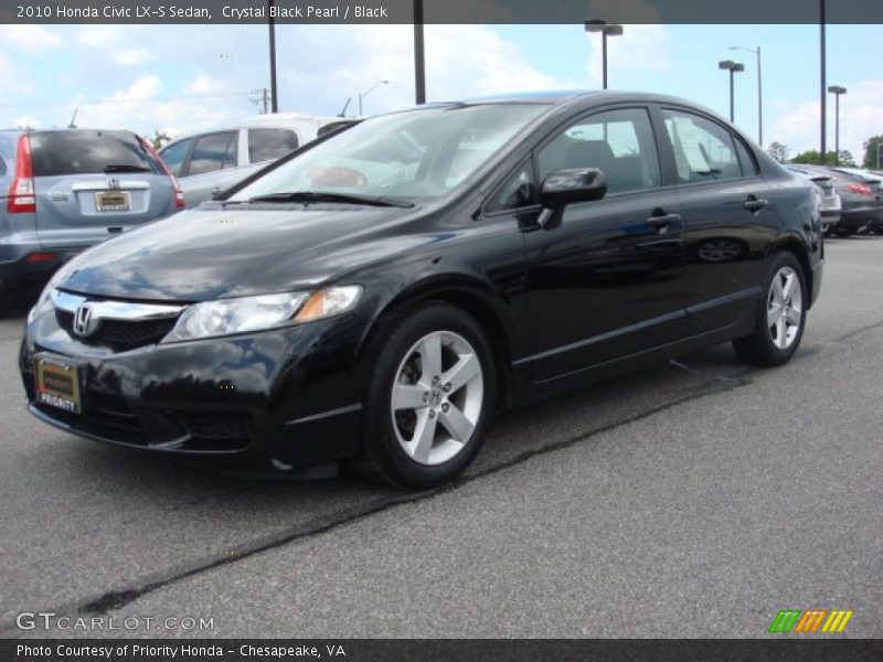 Crystal Black Pearl / Black 2010 Honda Civic LX-S Sedan