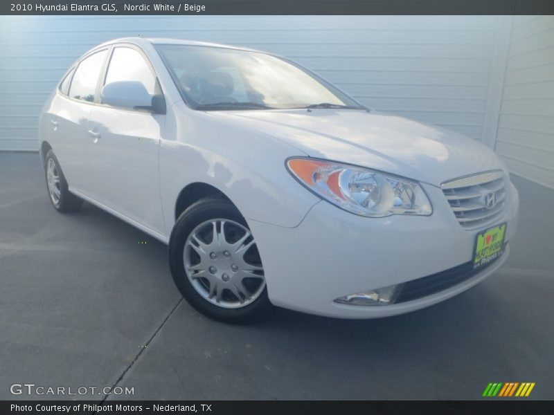 Nordic White / Beige 2010 Hyundai Elantra GLS