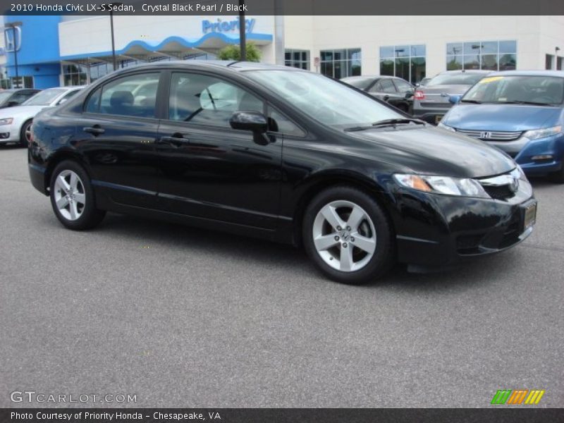 Crystal Black Pearl / Black 2010 Honda Civic LX-S Sedan