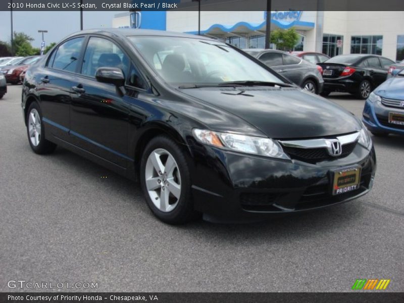 Crystal Black Pearl / Black 2010 Honda Civic LX-S Sedan