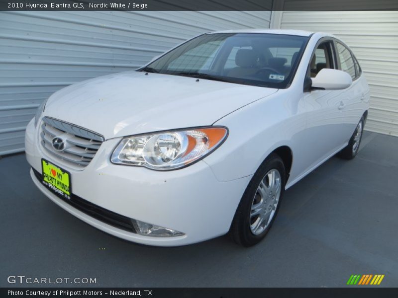 Nordic White / Beige 2010 Hyundai Elantra GLS