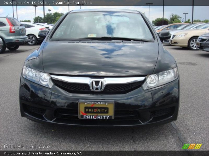 Crystal Black Pearl / Black 2010 Honda Civic LX-S Sedan