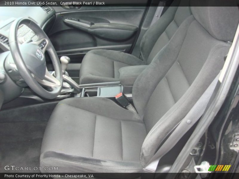 Crystal Black Pearl / Black 2010 Honda Civic LX-S Sedan
