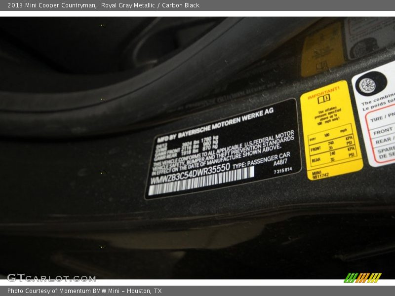 Royal Gray Metallic / Carbon Black 2013 Mini Cooper Countryman