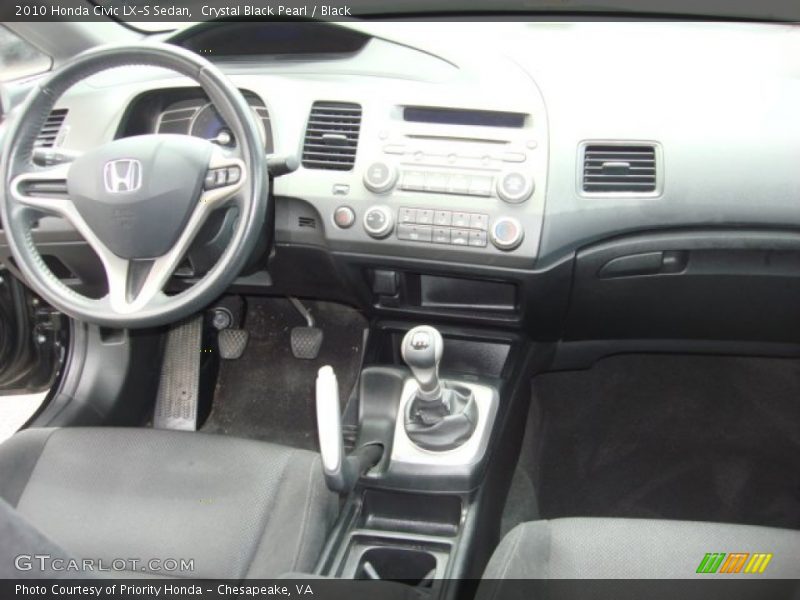 Crystal Black Pearl / Black 2010 Honda Civic LX-S Sedan