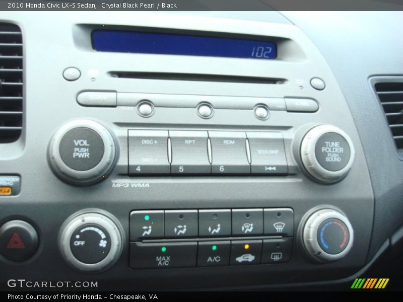 Crystal Black Pearl / Black 2010 Honda Civic LX-S Sedan