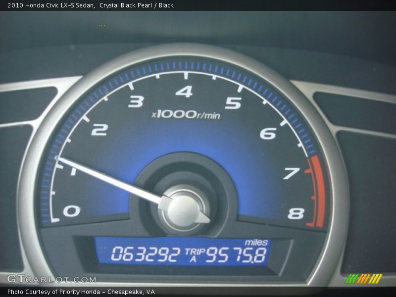 Crystal Black Pearl / Black 2010 Honda Civic LX-S Sedan