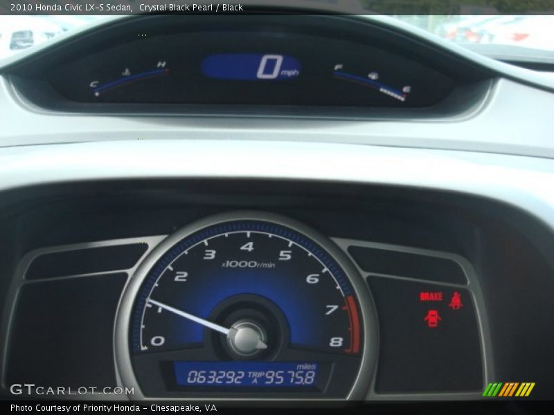 Crystal Black Pearl / Black 2010 Honda Civic LX-S Sedan