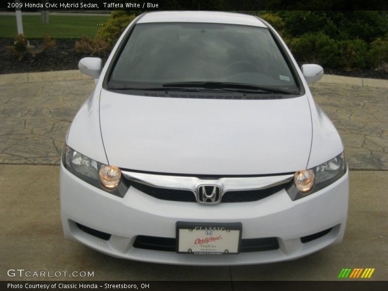 Taffeta White / Blue 2009 Honda Civic Hybrid Sedan