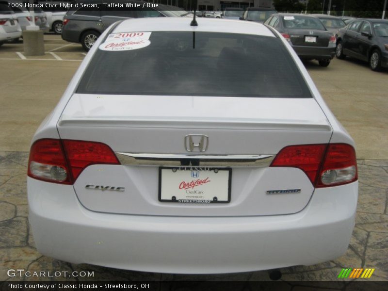 Taffeta White / Blue 2009 Honda Civic Hybrid Sedan