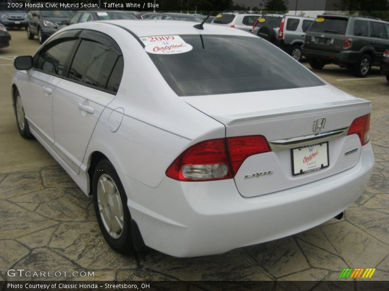 Taffeta White / Blue 2009 Honda Civic Hybrid Sedan