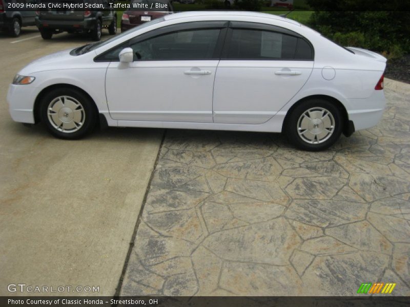 Taffeta White / Blue 2009 Honda Civic Hybrid Sedan