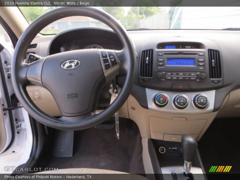 Nordic White / Beige 2010 Hyundai Elantra GLS
