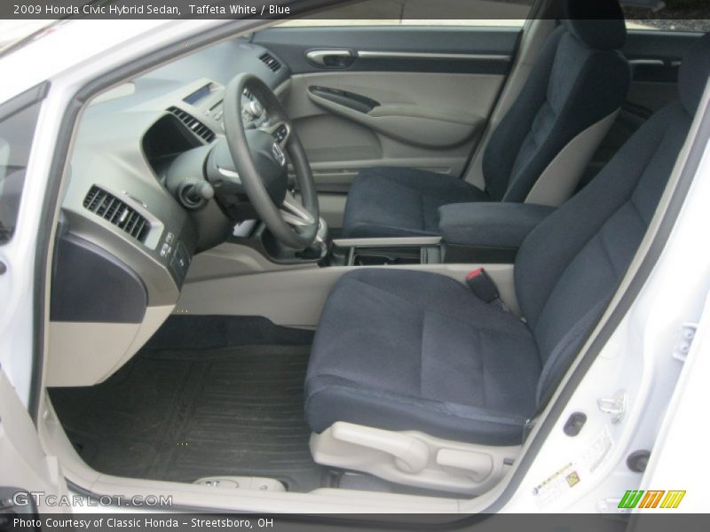 Taffeta White / Blue 2009 Honda Civic Hybrid Sedan