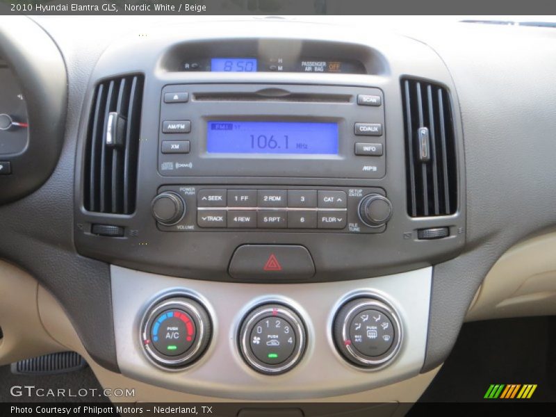 Nordic White / Beige 2010 Hyundai Elantra GLS