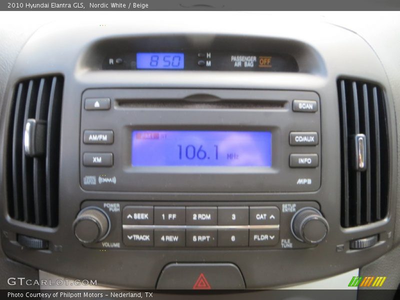 Nordic White / Beige 2010 Hyundai Elantra GLS