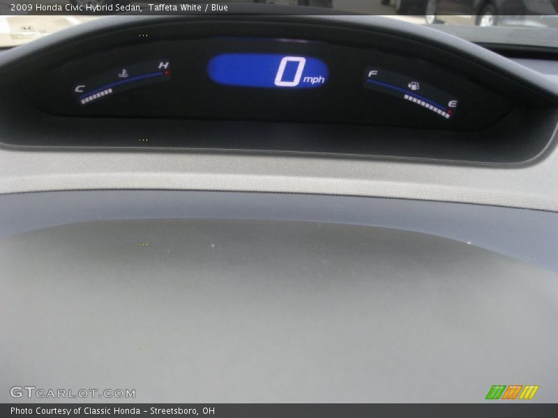 Taffeta White / Blue 2009 Honda Civic Hybrid Sedan