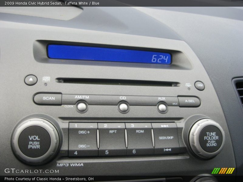 Taffeta White / Blue 2009 Honda Civic Hybrid Sedan