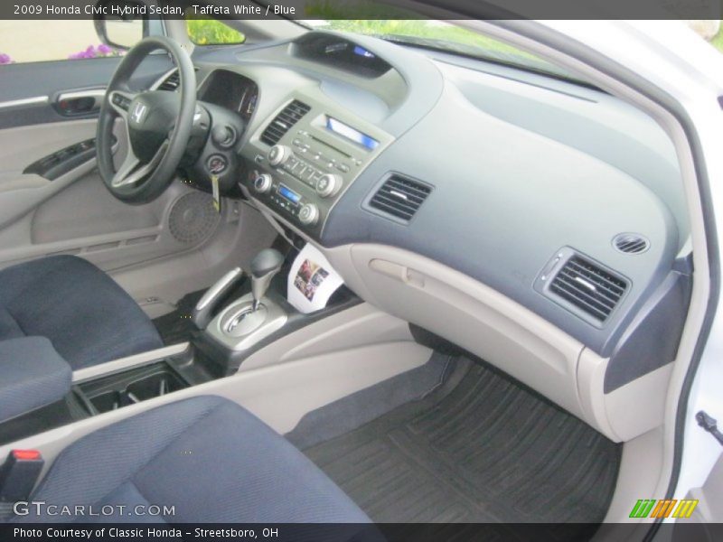 Taffeta White / Blue 2009 Honda Civic Hybrid Sedan