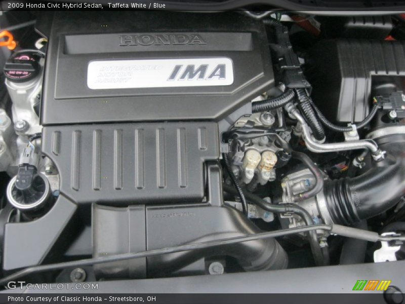 Taffeta White / Blue 2009 Honda Civic Hybrid Sedan
