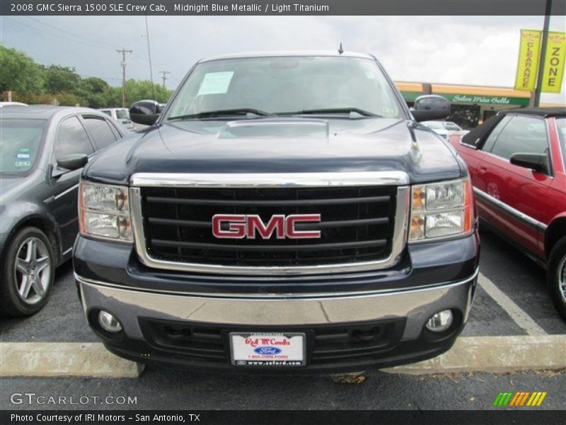 Midnight Blue Metallic / Light Titanium 2008 GMC Sierra 1500 SLE Crew Cab