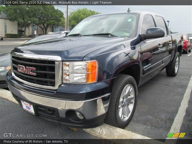 Midnight Blue Metallic / Light Titanium 2008 GMC Sierra 1500 SLE Crew Cab