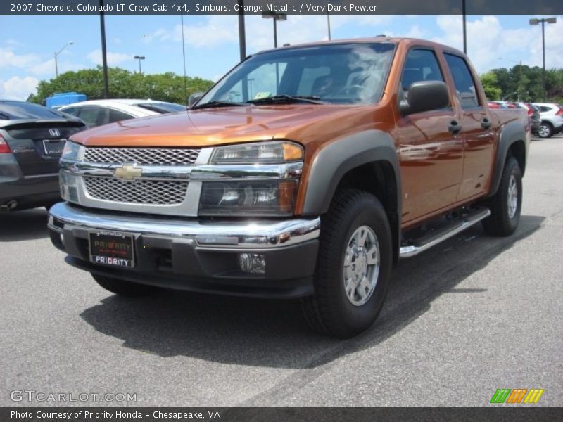 Sunburst Orange Metallic / Very Dark Pewter 2007 Chevrolet Colorado LT Crew Cab 4x4