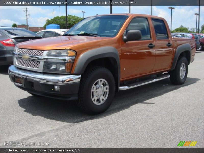 Sunburst Orange Metallic / Very Dark Pewter 2007 Chevrolet Colorado LT Crew Cab 4x4