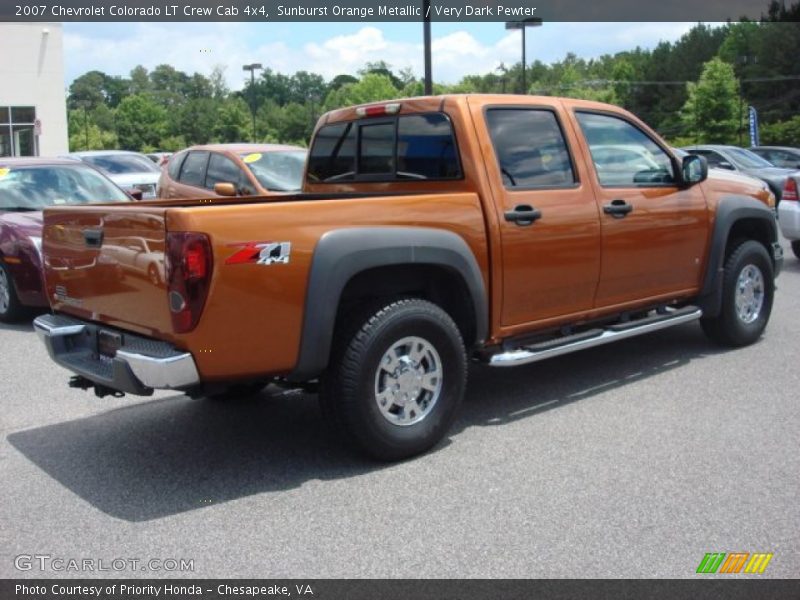 Sunburst Orange Metallic / Very Dark Pewter 2007 Chevrolet Colorado LT Crew Cab 4x4