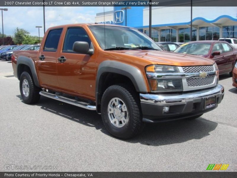 Sunburst Orange Metallic / Very Dark Pewter 2007 Chevrolet Colorado LT Crew Cab 4x4