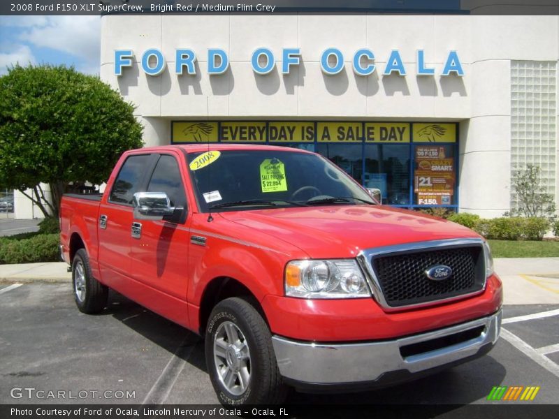 Bright Red / Medium Flint Grey 2008 Ford F150 XLT SuperCrew