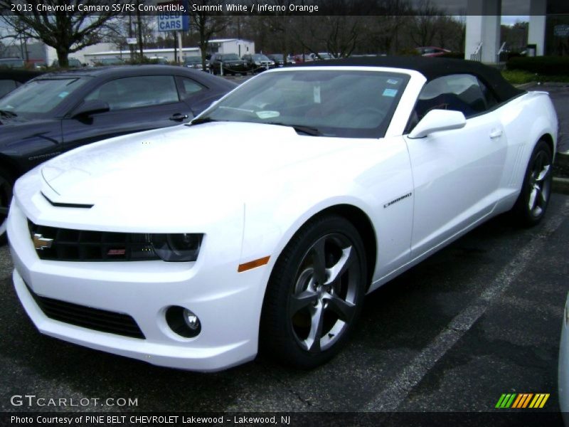 Summit White / Inferno Orange 2013 Chevrolet Camaro SS/RS Convertible