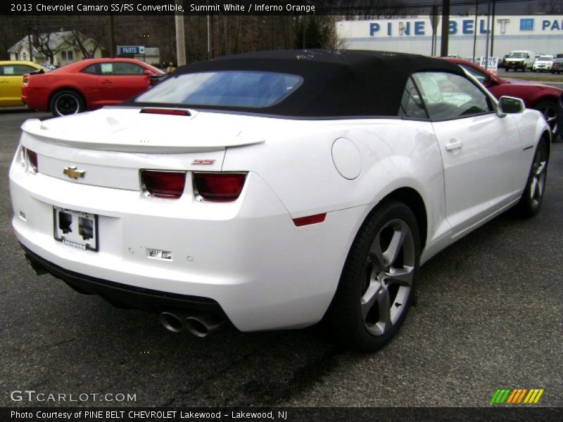 Summit White / Inferno Orange 2013 Chevrolet Camaro SS/RS Convertible