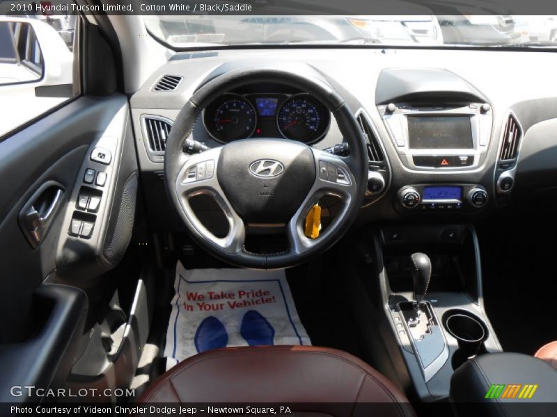 Cotton White / Black/Saddle 2010 Hyundai Tucson Limited
