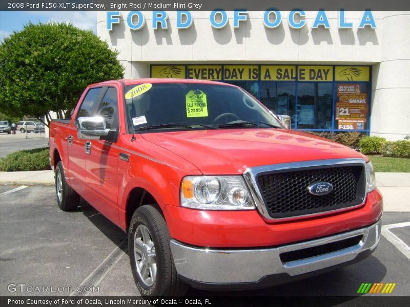 Bright Red / Medium Flint Grey 2008 Ford F150 XLT SuperCrew