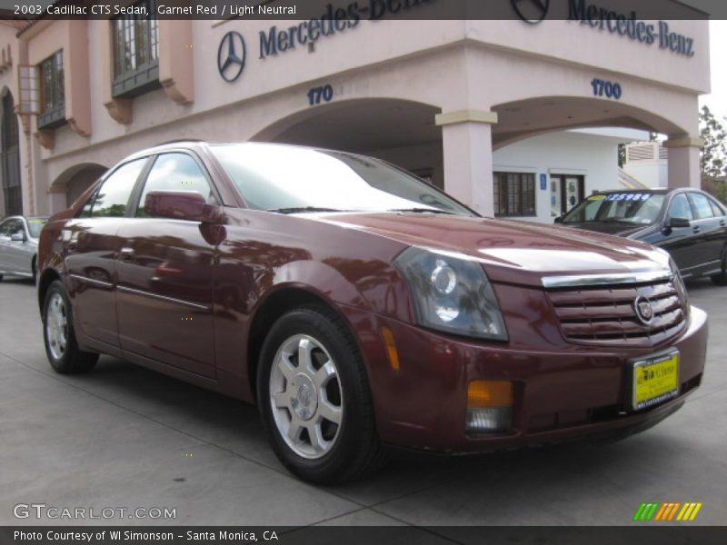 Garnet Red / Light Neutral 2003 Cadillac CTS Sedan