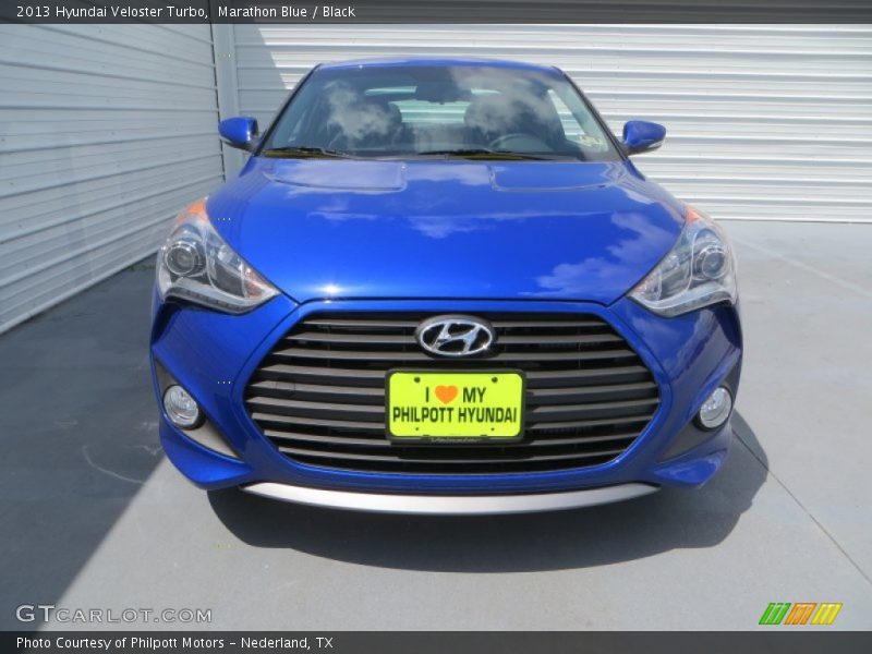 Marathon Blue / Black 2013 Hyundai Veloster Turbo