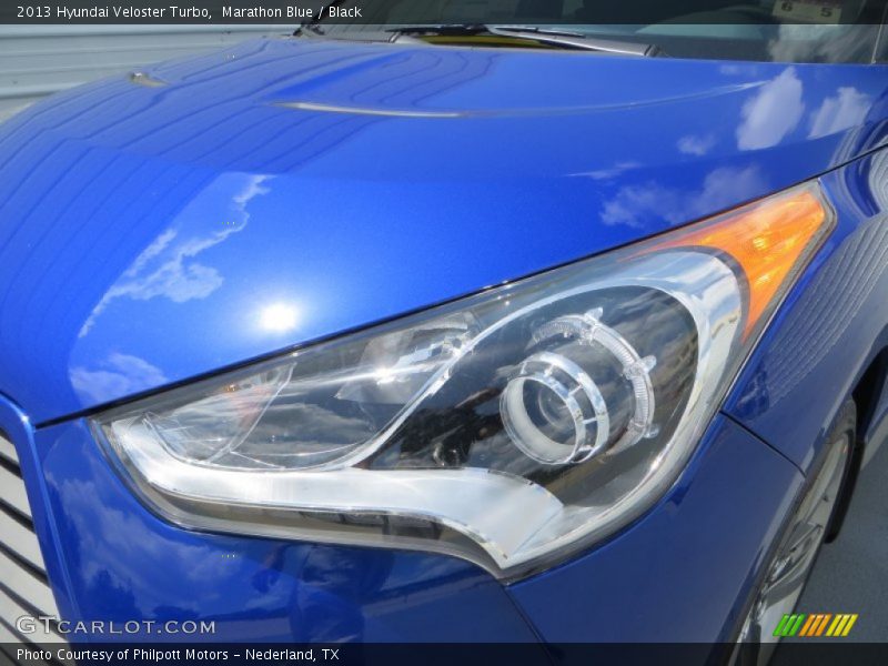 Marathon Blue / Black 2013 Hyundai Veloster Turbo