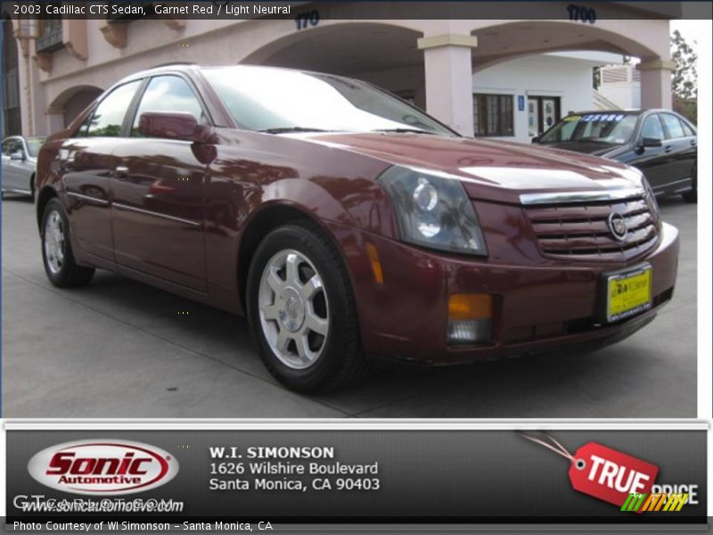 Garnet Red / Light Neutral 2003 Cadillac CTS Sedan