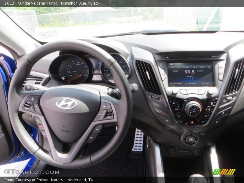 Marathon Blue / Black 2013 Hyundai Veloster Turbo