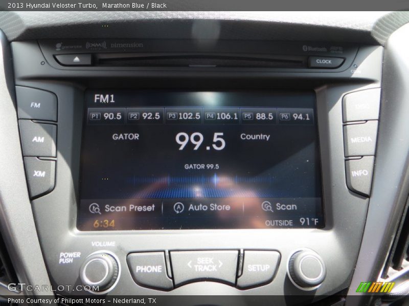 Marathon Blue / Black 2013 Hyundai Veloster Turbo
