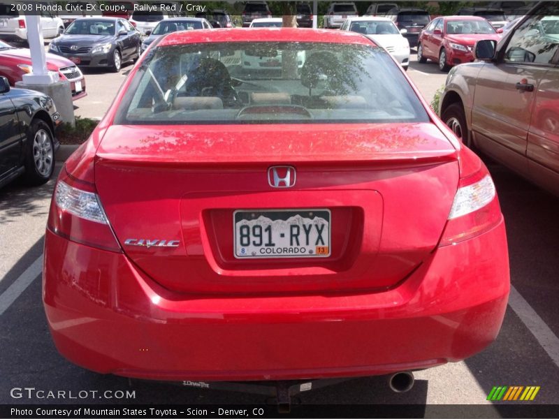 Rallye Red / Gray 2008 Honda Civic EX Coupe