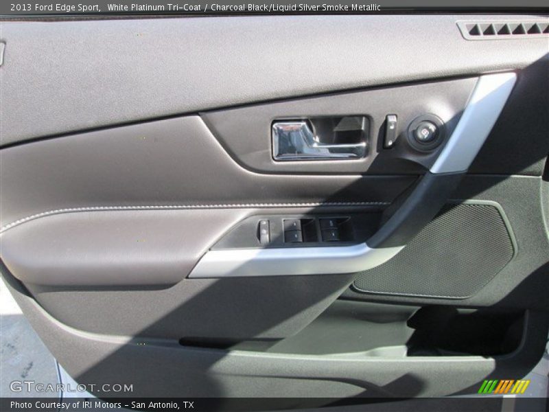 White Platinum Tri-Coat / Charcoal Black/Liquid Silver Smoke Metallic 2013 Ford Edge Sport