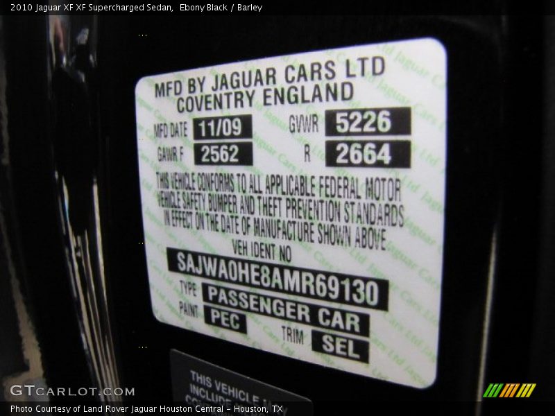 Ebony Black / Barley 2010 Jaguar XF XF Supercharged Sedan