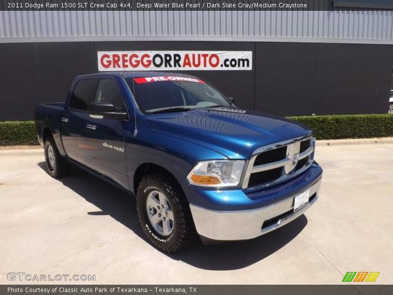 Deep Water Blue Pearl / Dark Slate Gray/Medium Graystone 2011 Dodge Ram 1500 SLT Crew Cab 4x4