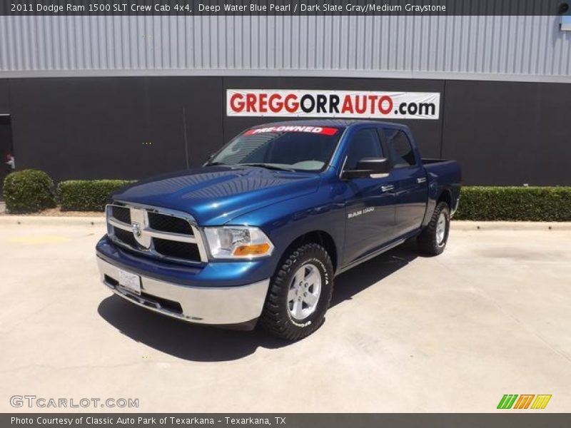Deep Water Blue Pearl / Dark Slate Gray/Medium Graystone 2011 Dodge Ram 1500 SLT Crew Cab 4x4