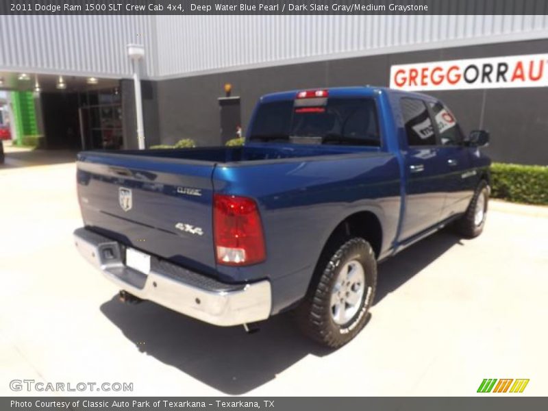 Deep Water Blue Pearl / Dark Slate Gray/Medium Graystone 2011 Dodge Ram 1500 SLT Crew Cab 4x4
