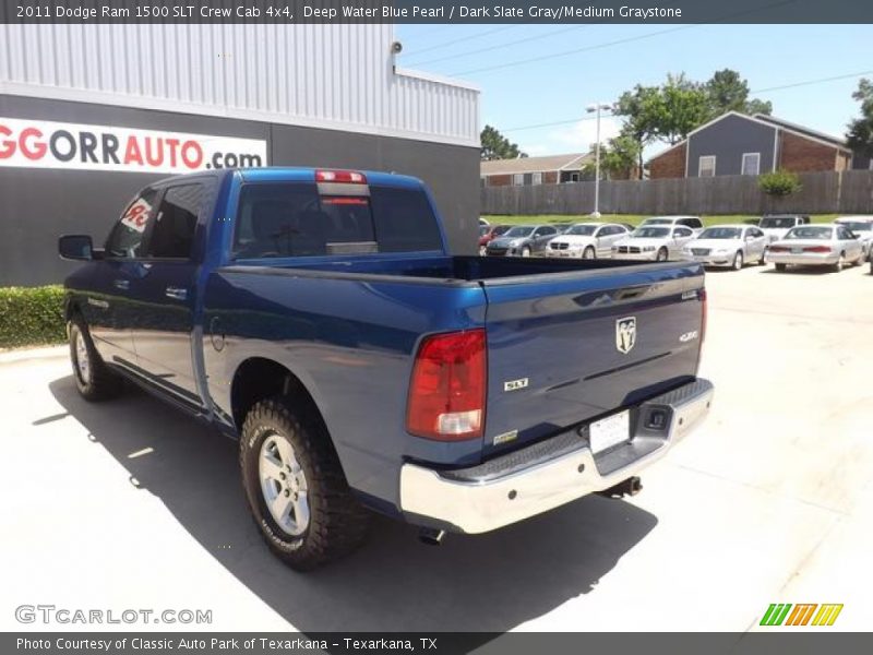 Deep Water Blue Pearl / Dark Slate Gray/Medium Graystone 2011 Dodge Ram 1500 SLT Crew Cab 4x4